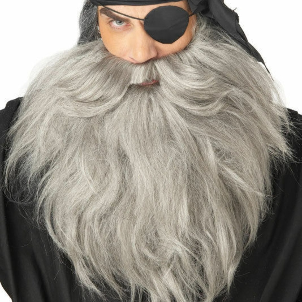 Pirate Beard and Mustache Gray Halloween